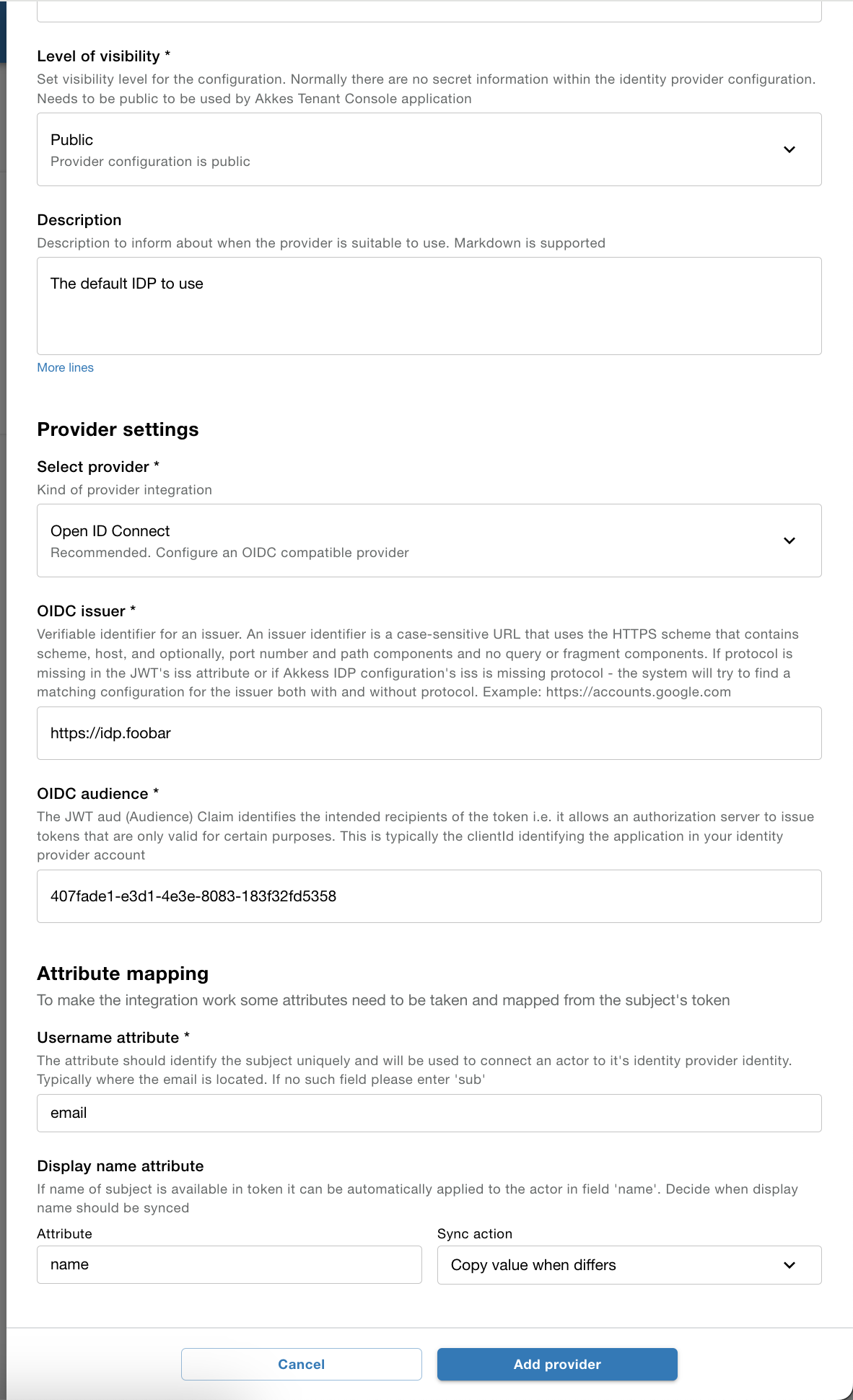 Configure IdP